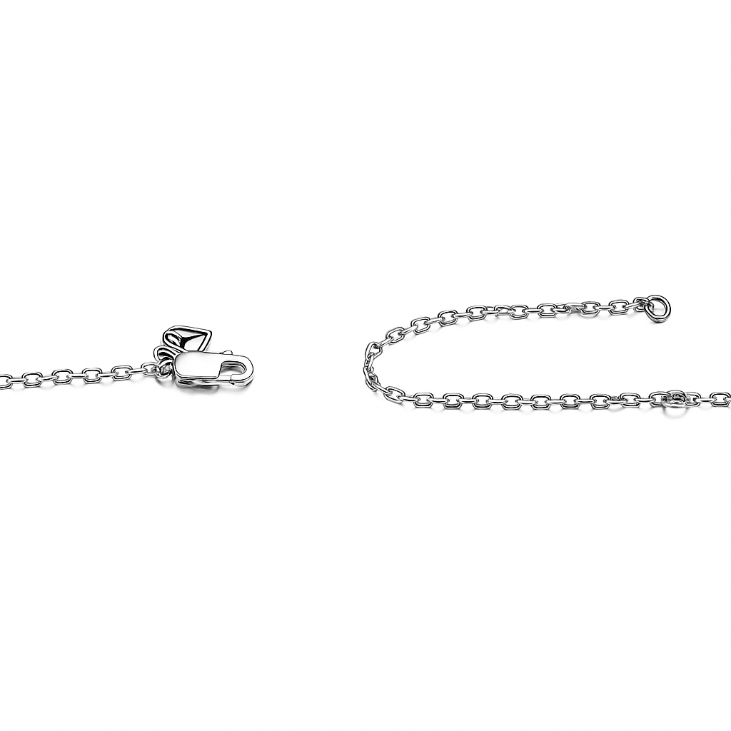 Aquamarine Drift ~ Rhodium Plated 925 Sterling Silver Pendant Necklace