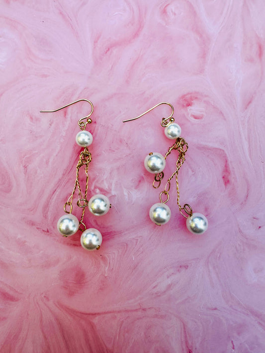 Pearl & Gold Handmade Designer Earrings