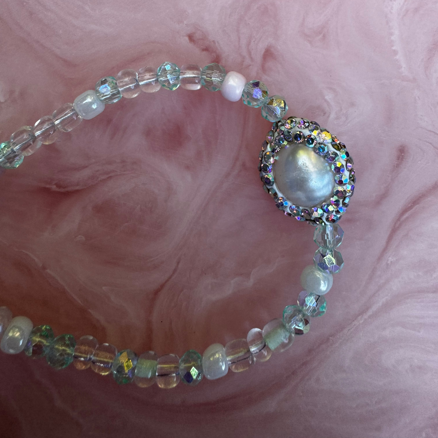 'Luminous Pearl' - Handmade Crystal Bead & Pearl Necklace