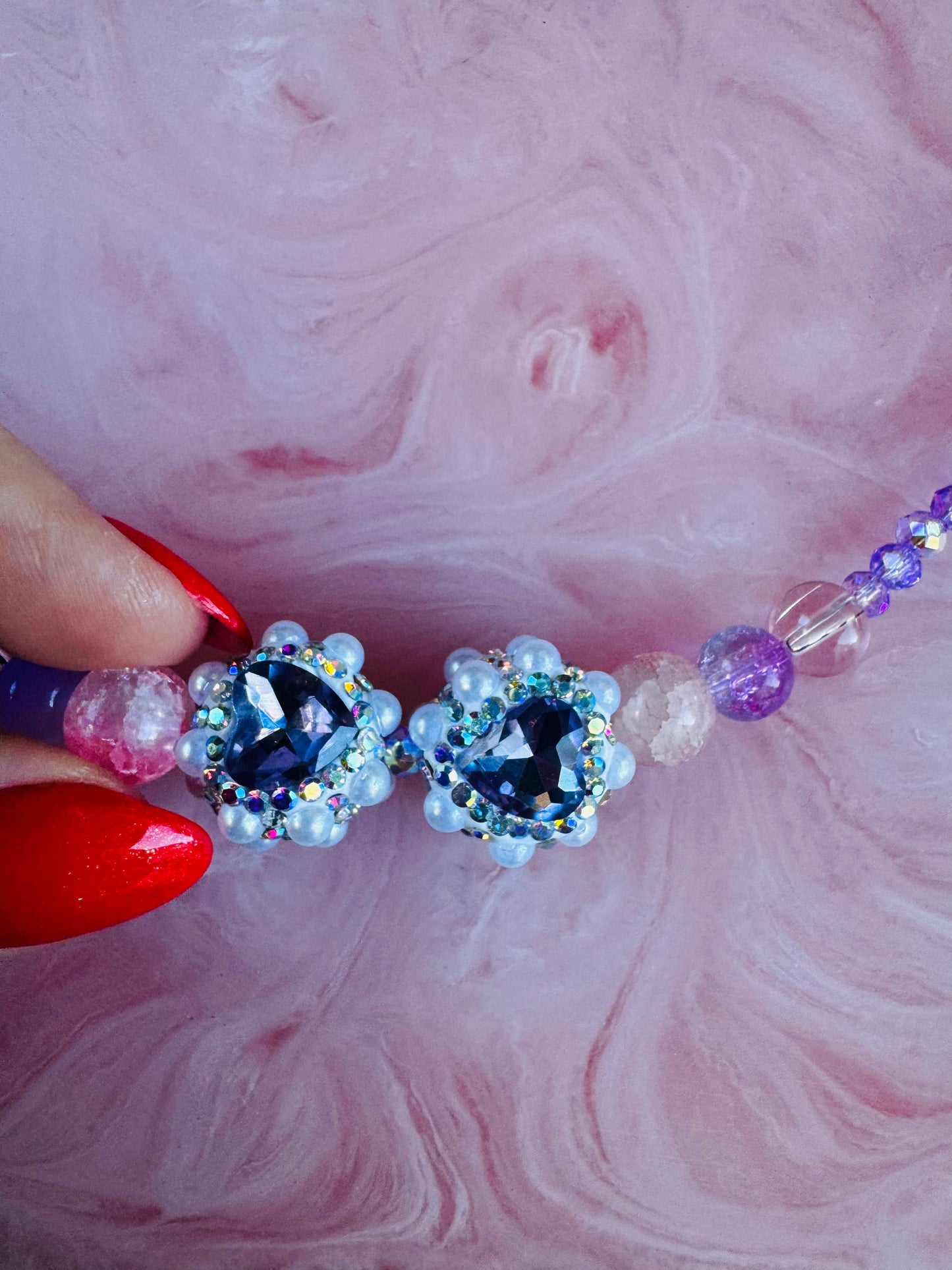 Handmade Japanese Bead & Crystal Necklace