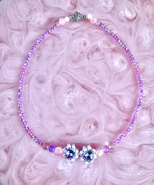 Handmade Japanese Bead & Crystal Necklace