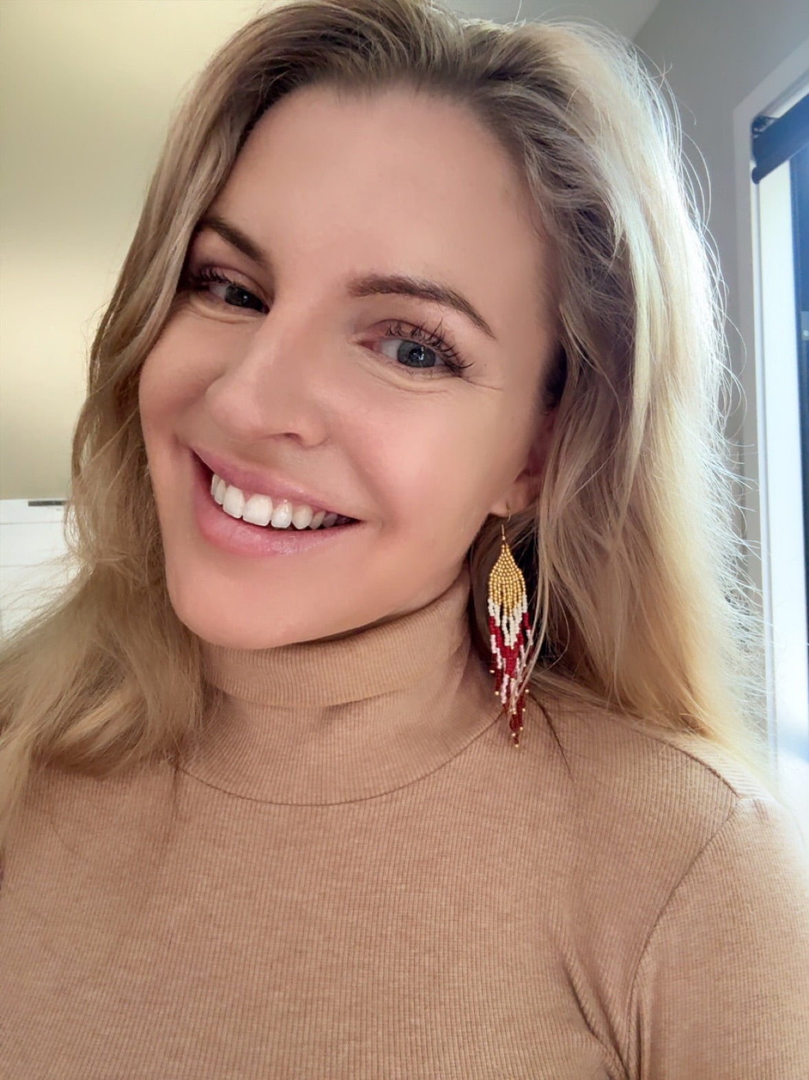 Red Sea Anemone Beaded Earrings