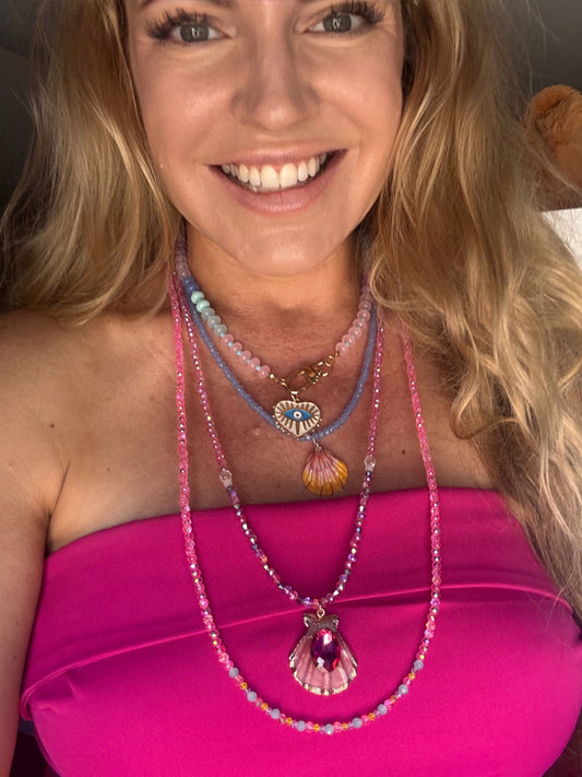 Queensland Sunset Necklace feat. 219 Crystal Beads