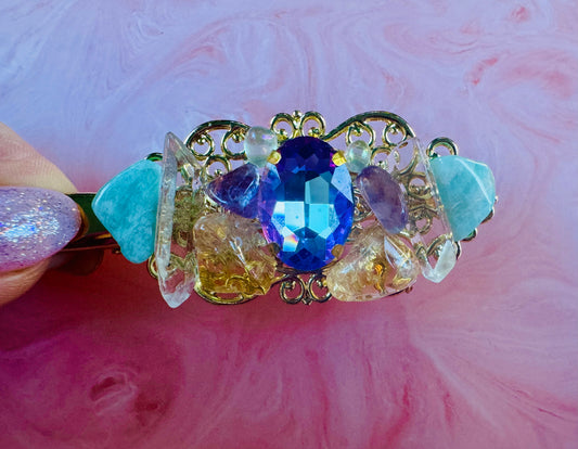 'Larissa of the Sea' - Genuine Larimar & 14Kt Gold Hair Jewels