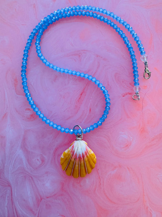 Genuine Hawaiian Sunrise Shell ~ Handmade Beaded Necklace