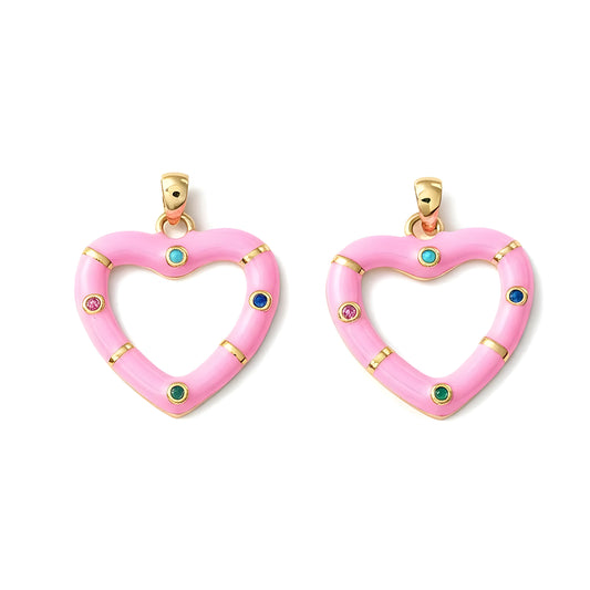 'Candy Hearts' – Whimsical Pink Heart Charms