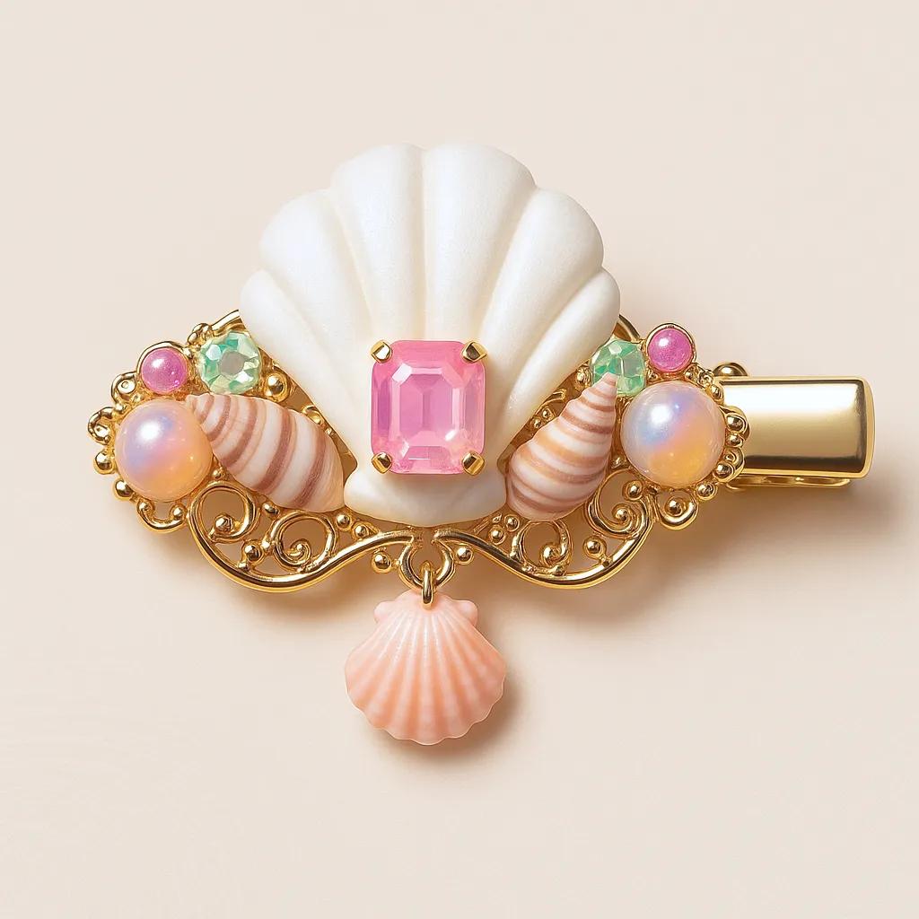 'Mystic Shellsong' - Genuine Gold Hair Clip