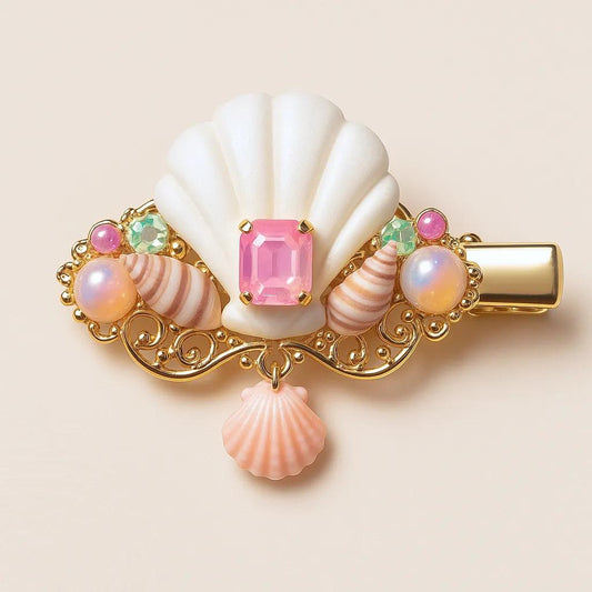 'Mystic Shellsong' - Genuine Gold Hair Clip
