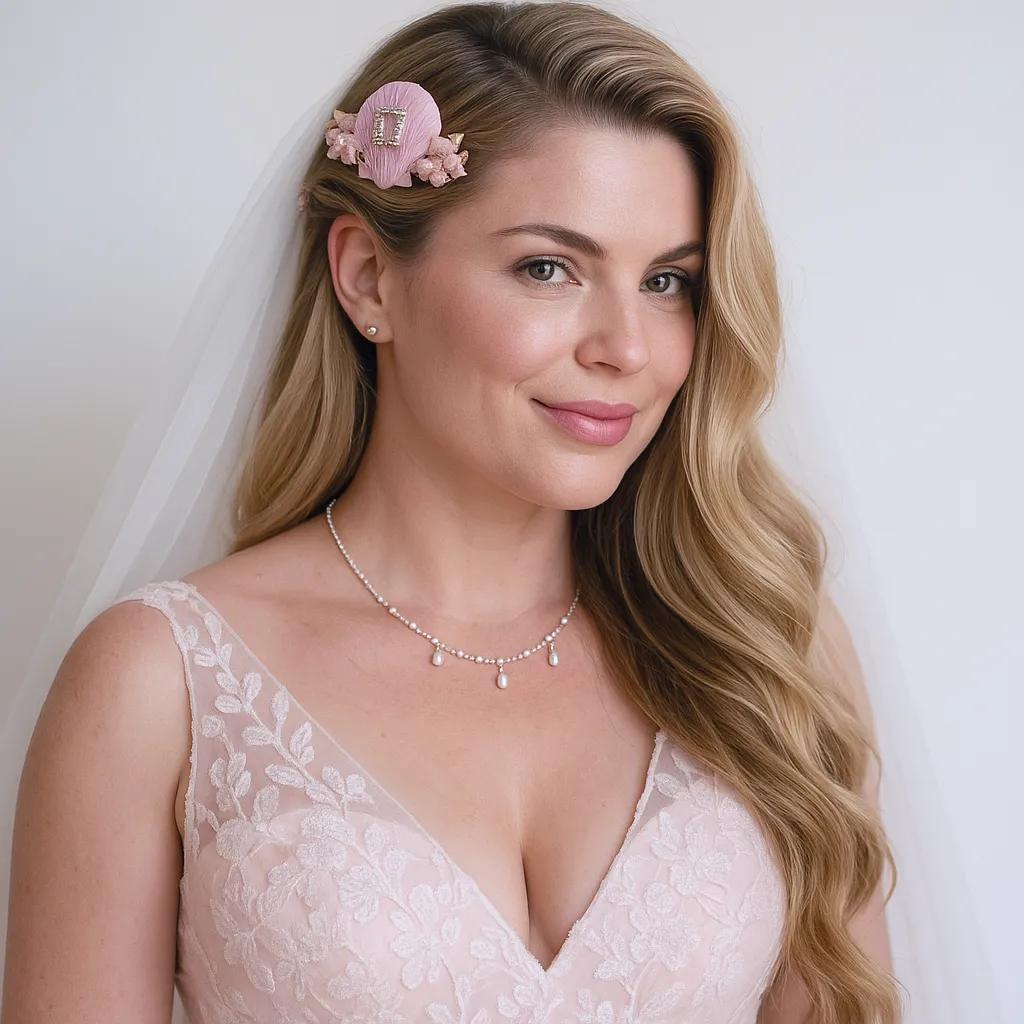 'Whispering Seashells' Blue or Pink Wedding Hair Comb