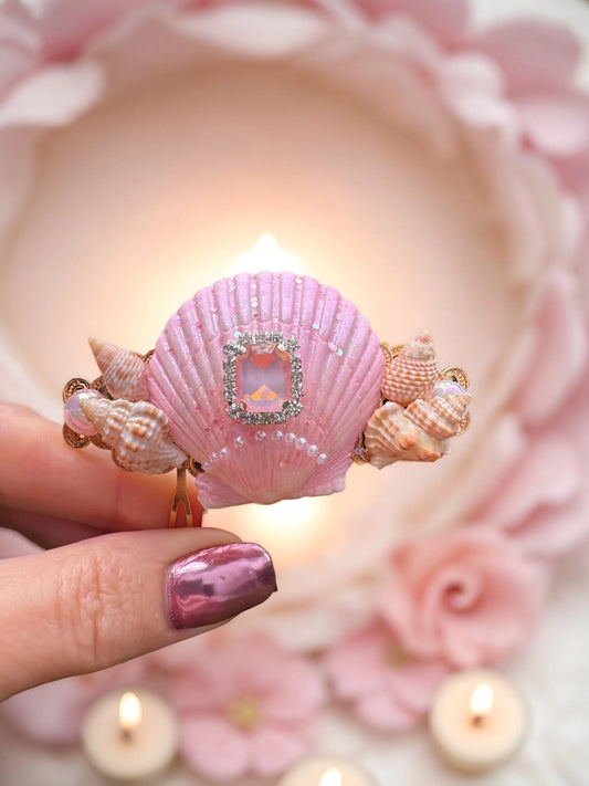 'Whispering Seashells' Blue or Pink Wedding Hair Comb
