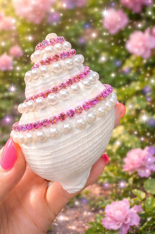 Pastel Mermaid Relic Shell ~ One of a Kind Embellished Ocean Treasure