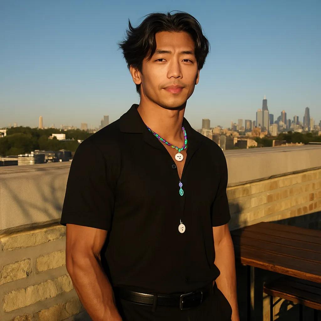 Mens Japanese Beaded Necklace