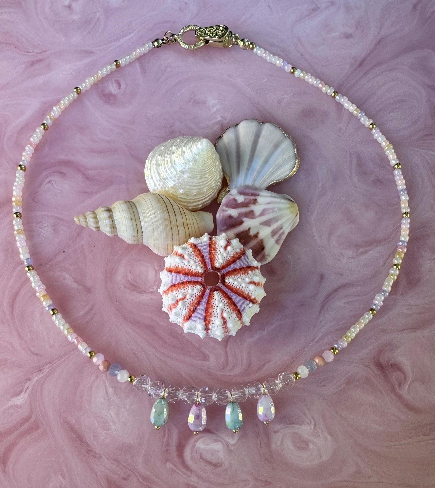 Handmade Beaded Necklace featuring Swarovski Crystals