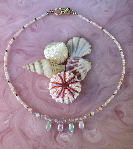 Handmade Beaded Necklace featuring Swarovski Crystals