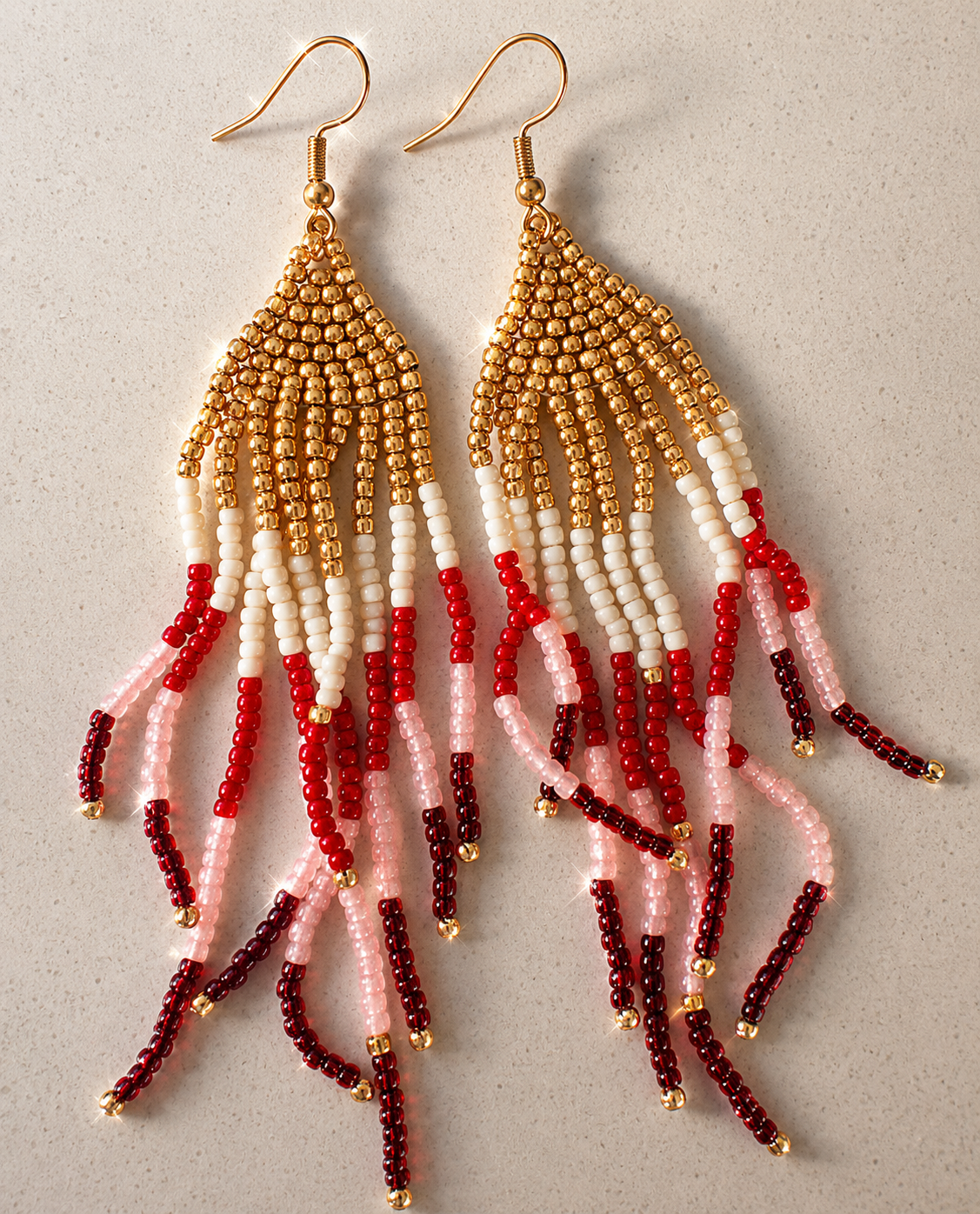 Red Sea Anemone Beaded Earrings