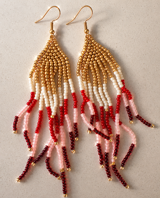 Red Sea Anemone Beaded Earrings