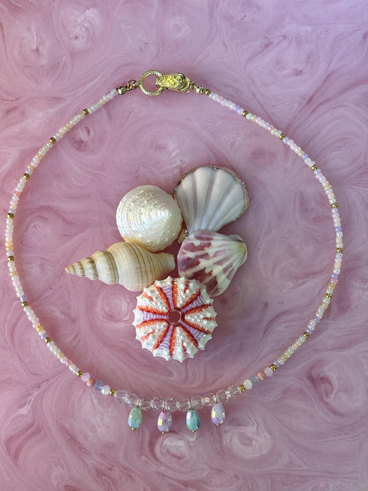 Handmade Beaded Necklace featuring Swarovski Crystals