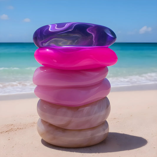 Resin Bangles - Bright Pink, Light Pink, Purple, Sand