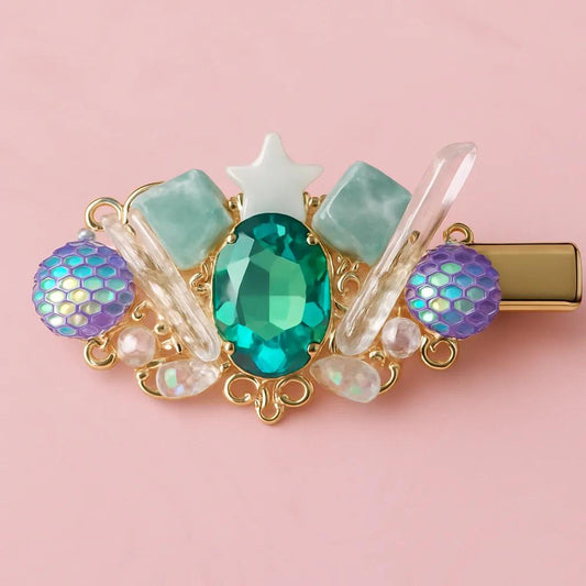 'Larissa of the Sea' - Genuine Larimar & 14Kt Gold Hair Jewel ~ Star Fantasy