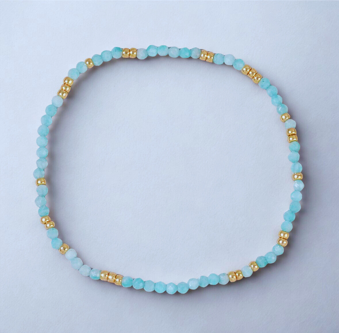 Amazonite Faceted Beaded Stretch Bracelet
