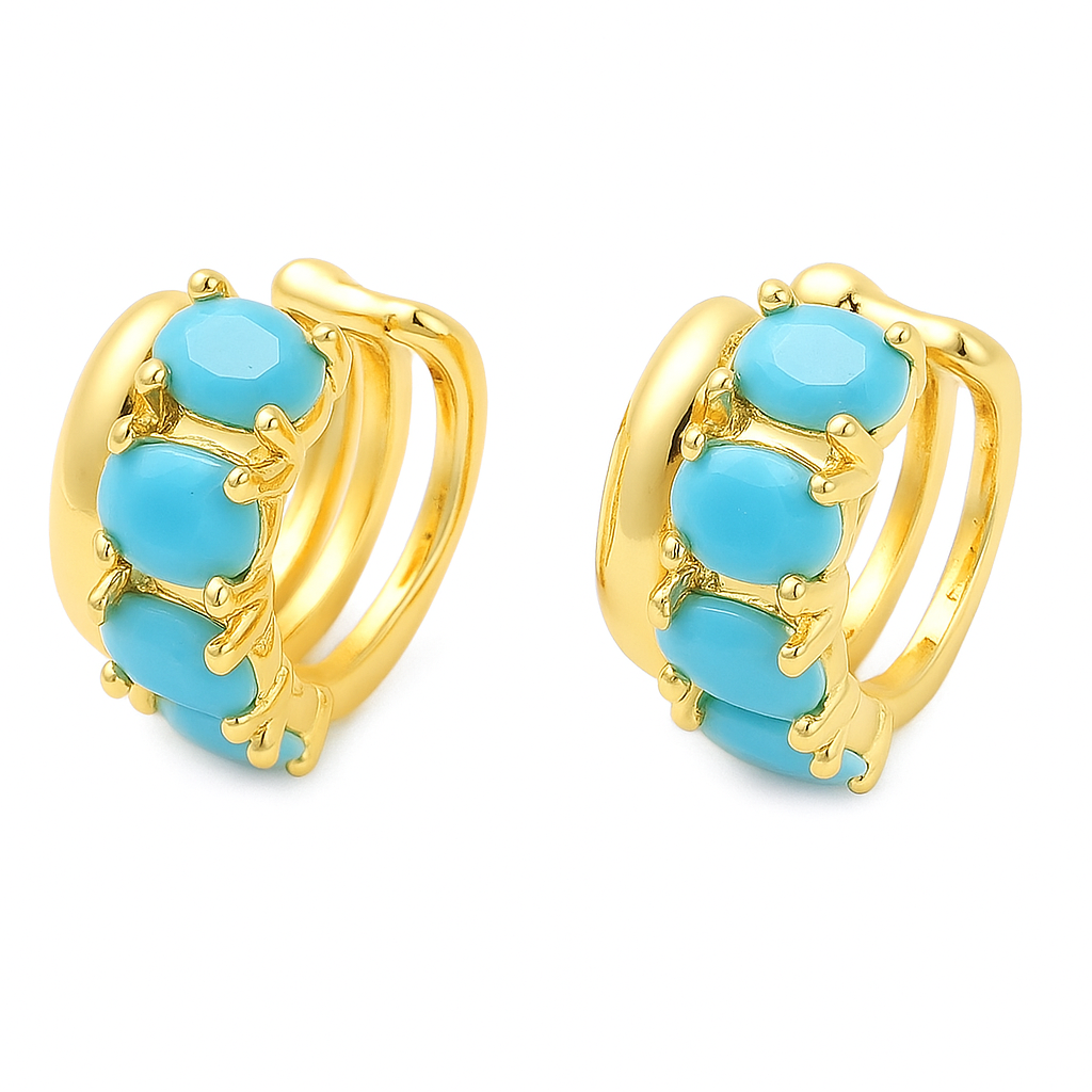 Blue Opal Dream Cuff Earrings
