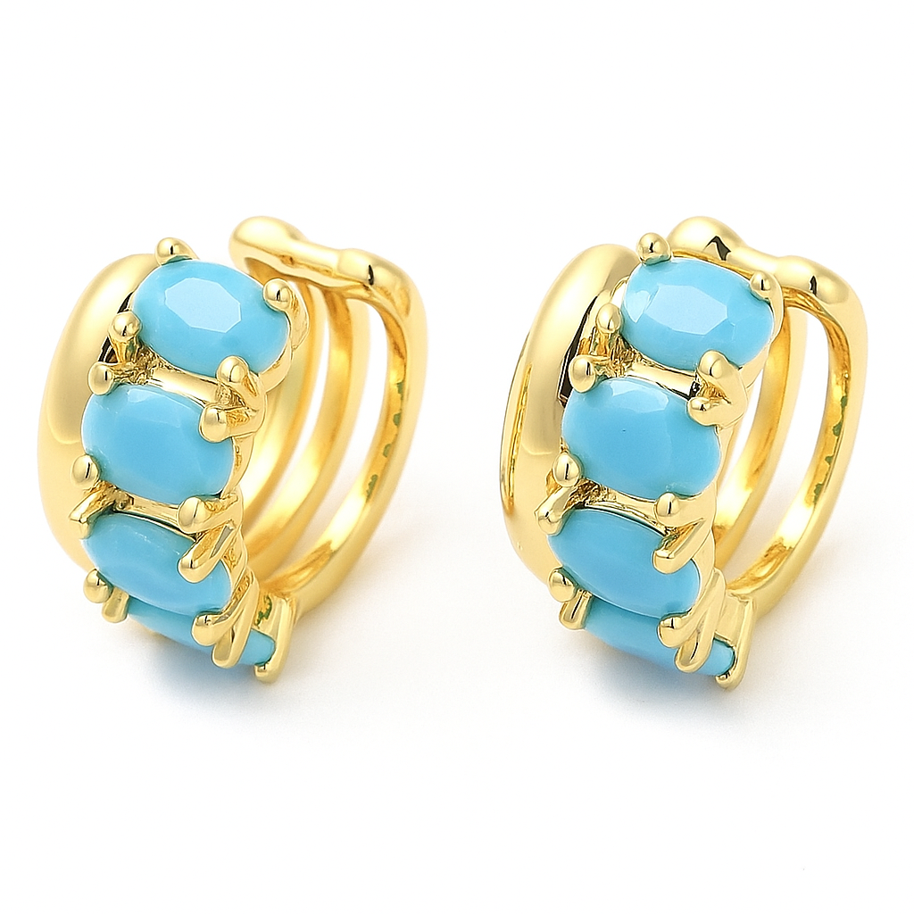 Blue Opal Dream Cuff Earrings