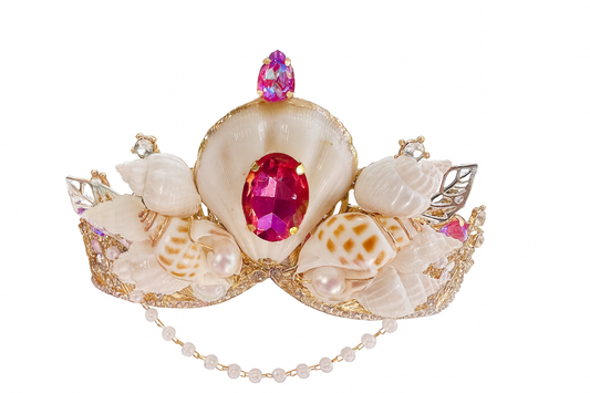 Mermaid Seashell Crown ~ Raspberry Skies
