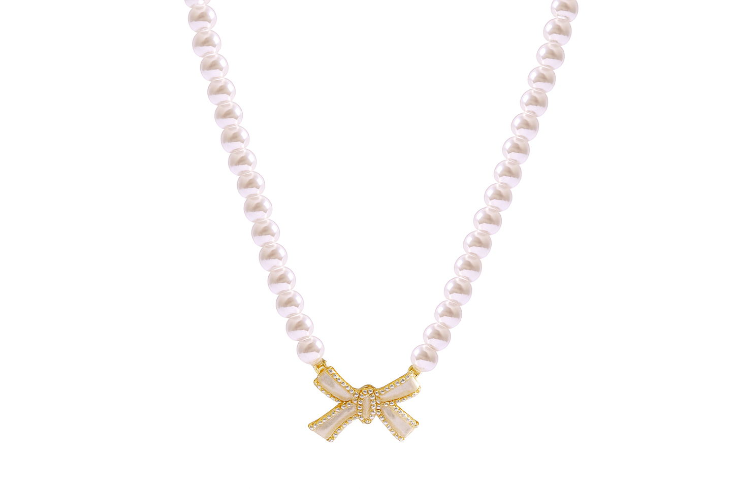 Pearl and Bow Necklace Set