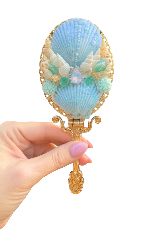 'Azure Dreams' - Gilt Gold Seashell Mirror