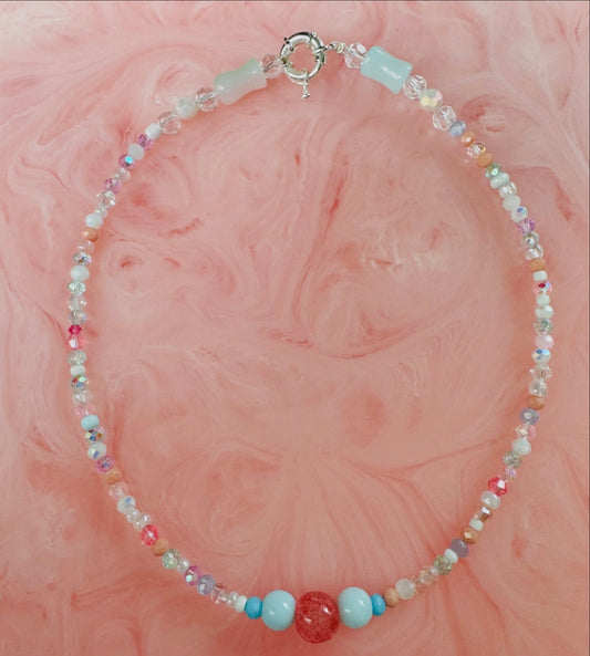 Blueberry Whimsy ~ Handmade Beaded Necklace