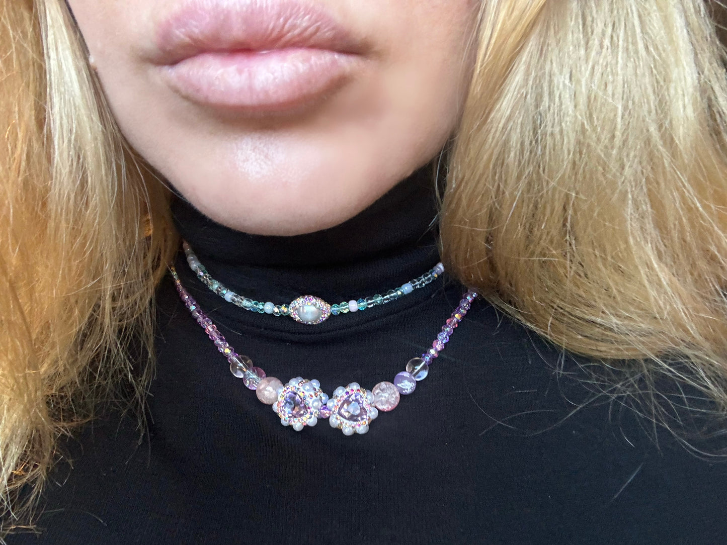 'Luminous Pearl' - Handmade Crystal Bead & Pearl Necklace