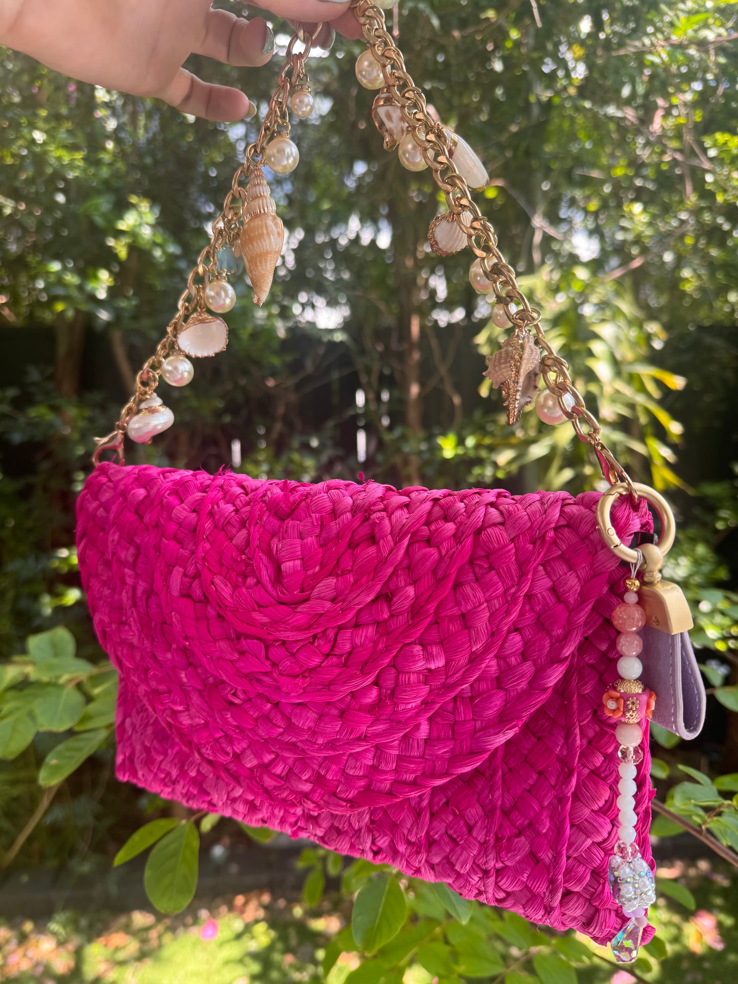 Handmade Bag Charm with Genuine Swarovski Crystals