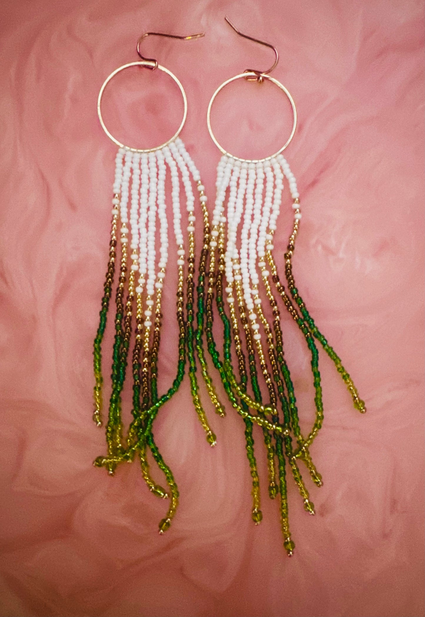 Jellyfish Handmade Designer Beaded Earrings in Collectable Clamshell Case