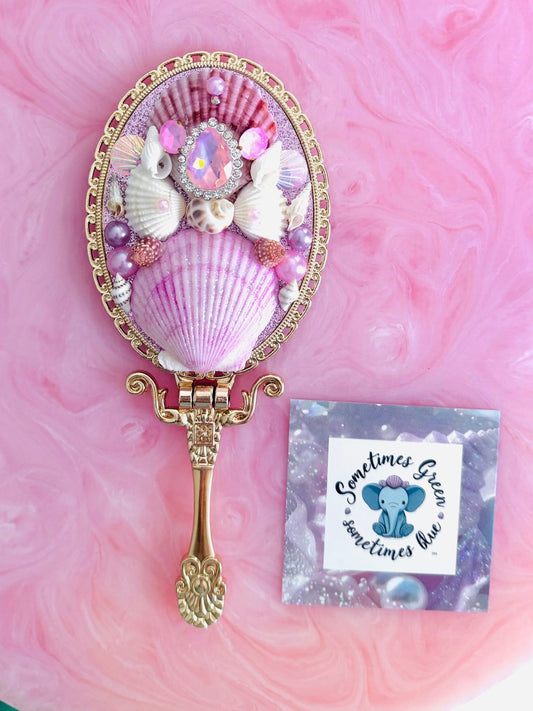 'Rose Tide' - Guilt Gold Seashell Mirror