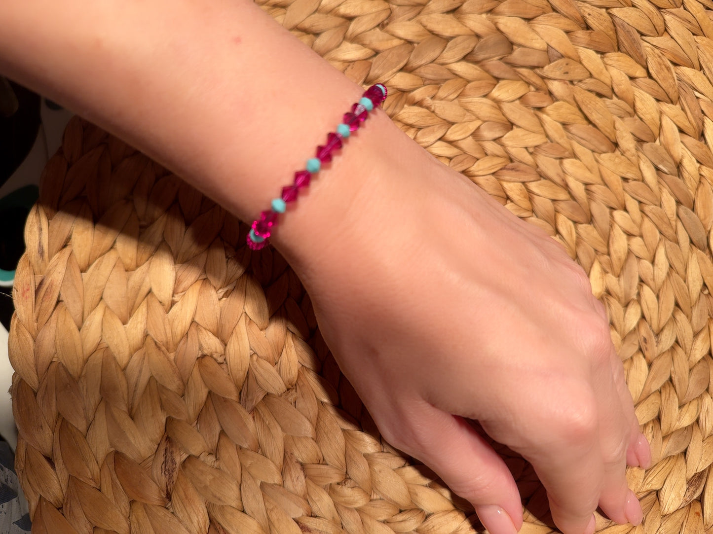 'Caribbean Dreams' - Hot Pink & Pale Blue European Crystals