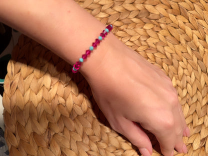 'Caribbean Dreams' - Hot Pink & Pale Blue European Crystals