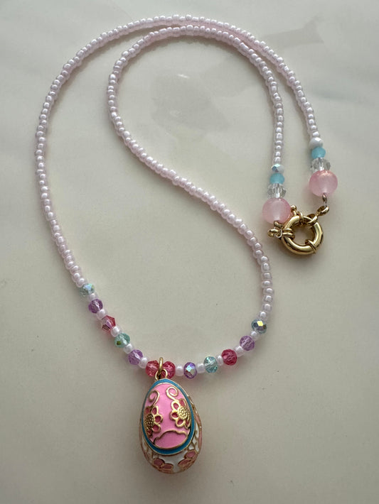 Collier de perles fait main avec cristaux Swarovski