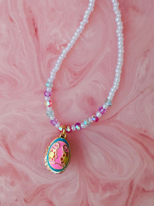 Collier de perles fait main avec cristaux Swarovski