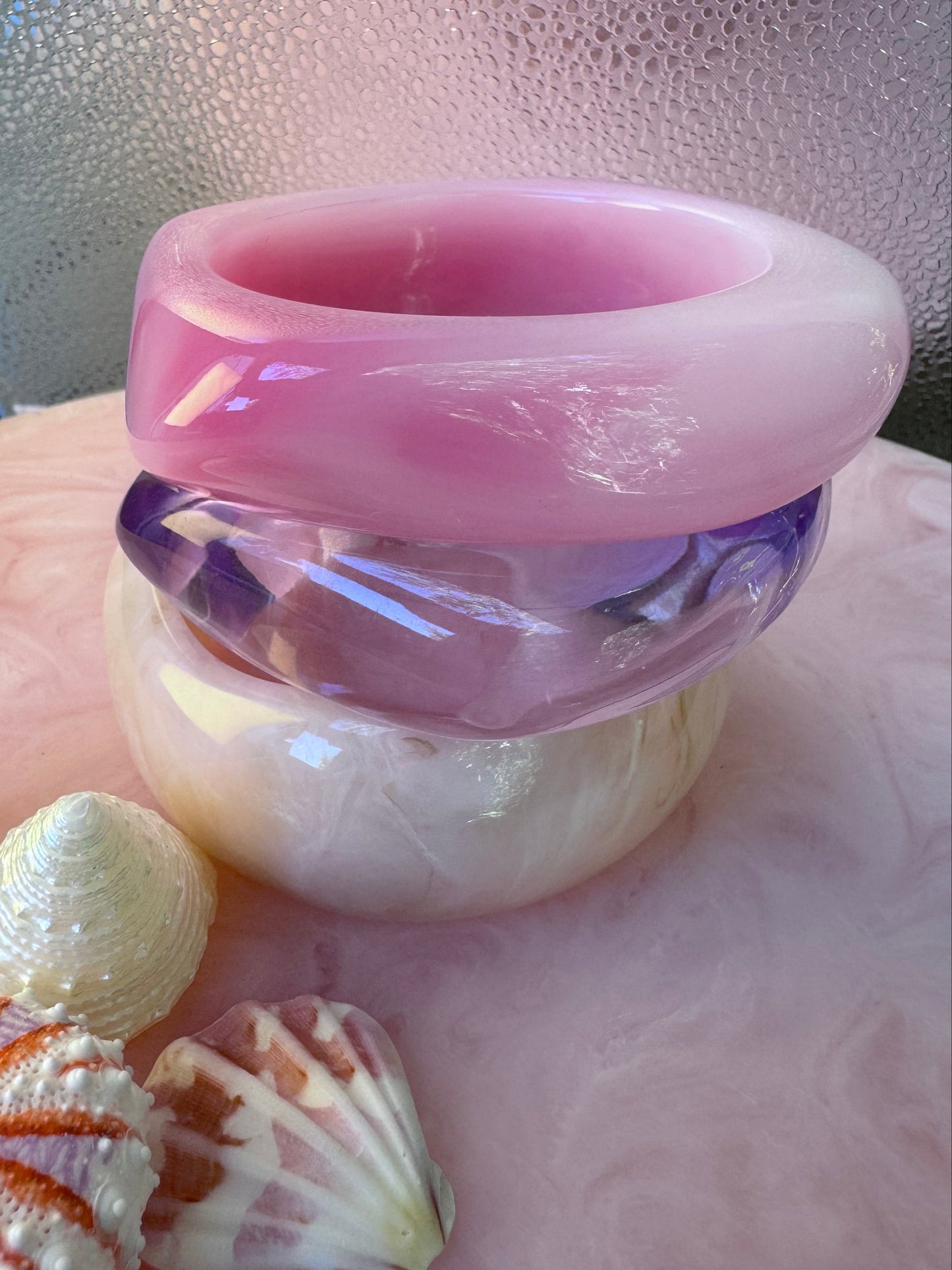 Resin Bangles - Bright Pink, Light Pink, Purple, Sand