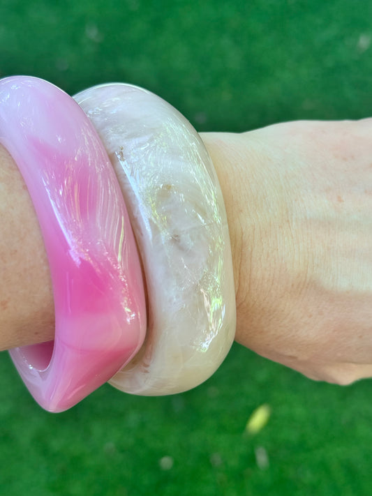 Resin Bangles - Bright Pink, Light Pink, Purple, Sand