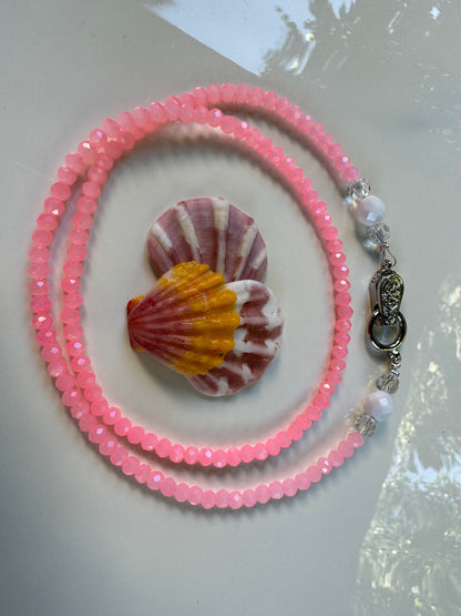 Lemon/Pink/Blue/Orange Handmade Beaded Necklace