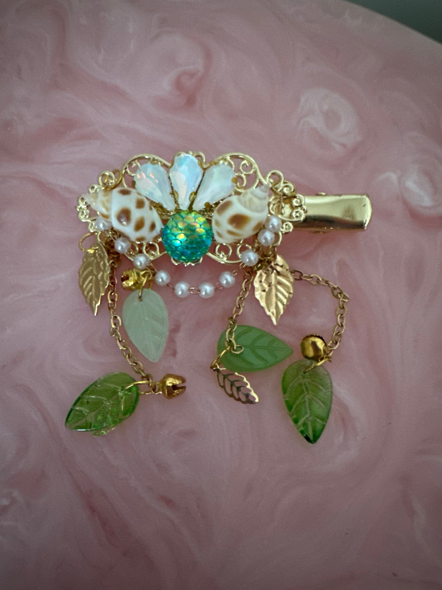 'Seaglass Serenade' - Genuine Gold Hair Accessory