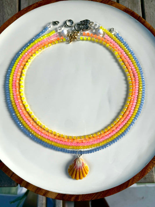 Orange Handmade Beaded Necklace