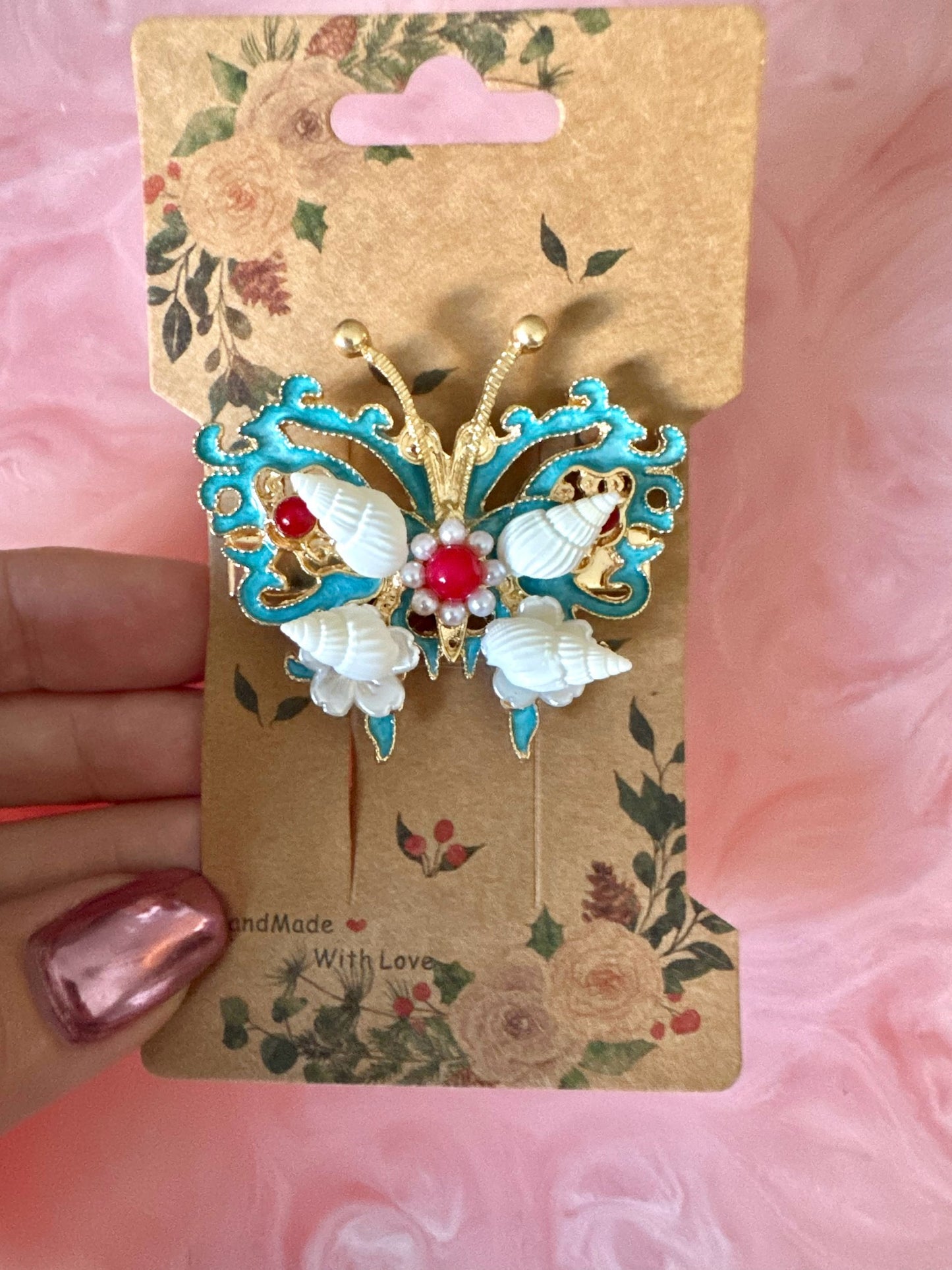 Butterfly Shells Shanghai Kids Hair Clip