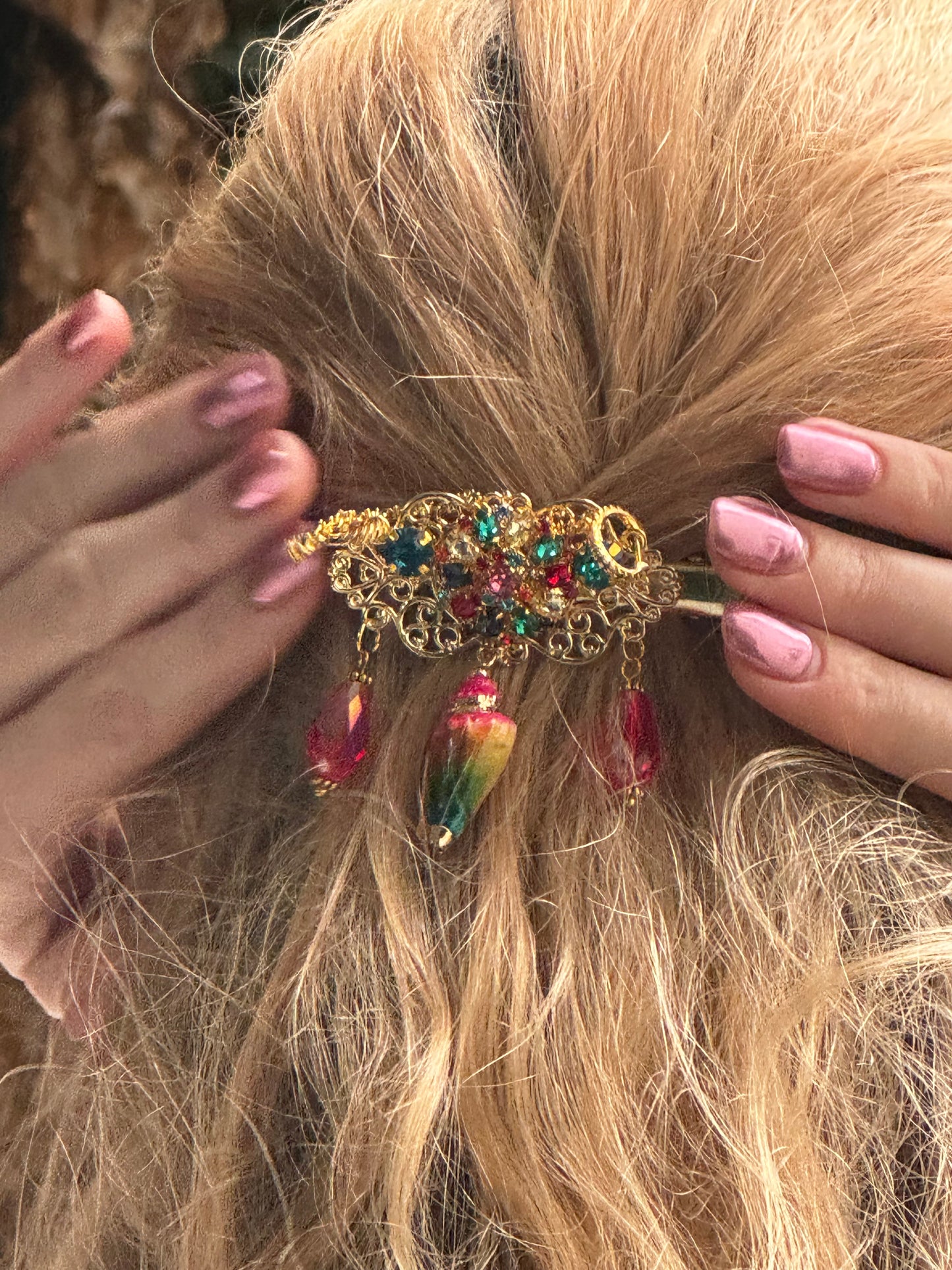 'Mystic Treasure' - Genuine Gold Hair Clip