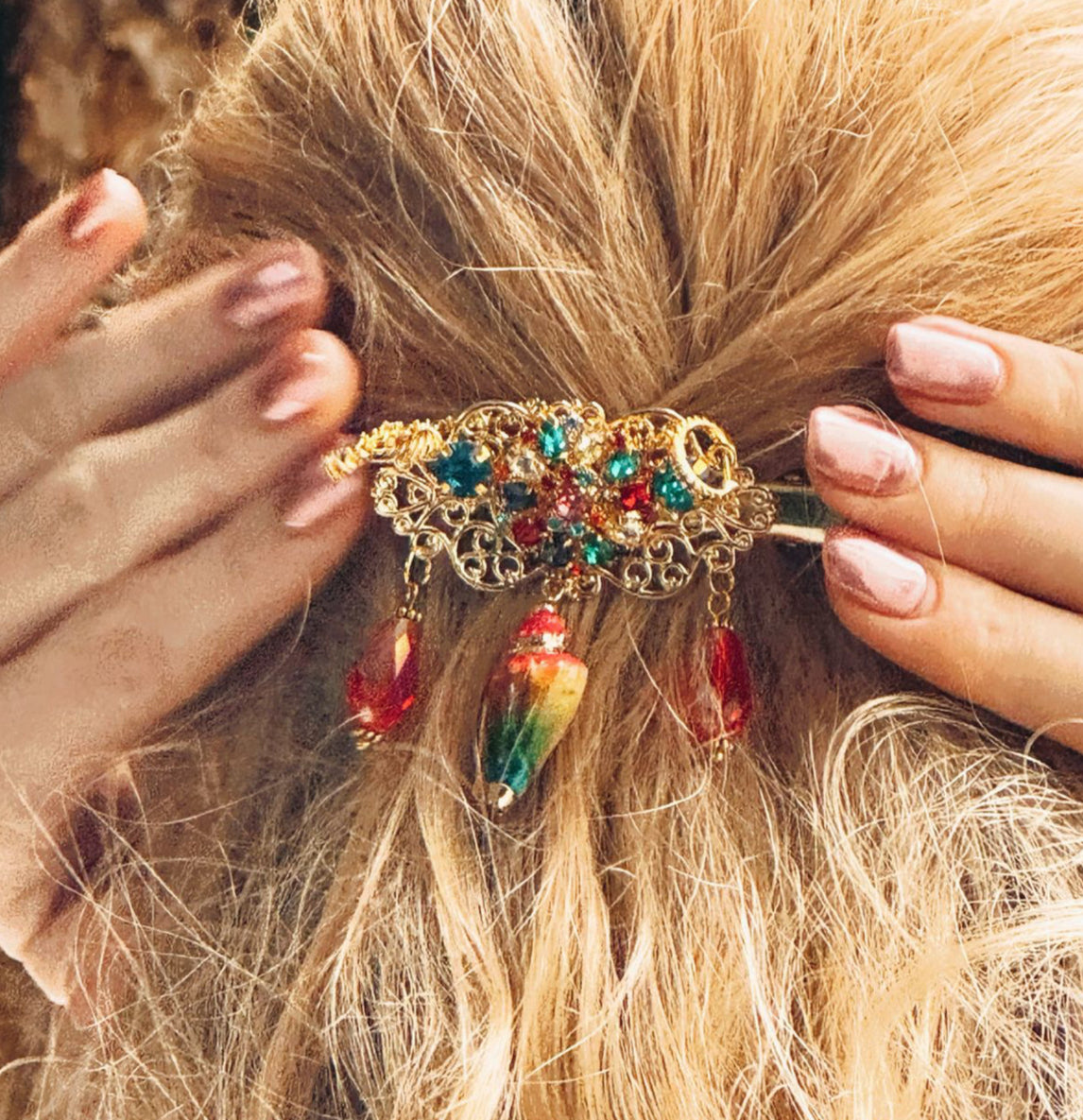'Mystic Treasure' - Genuine Gold Hair Clip