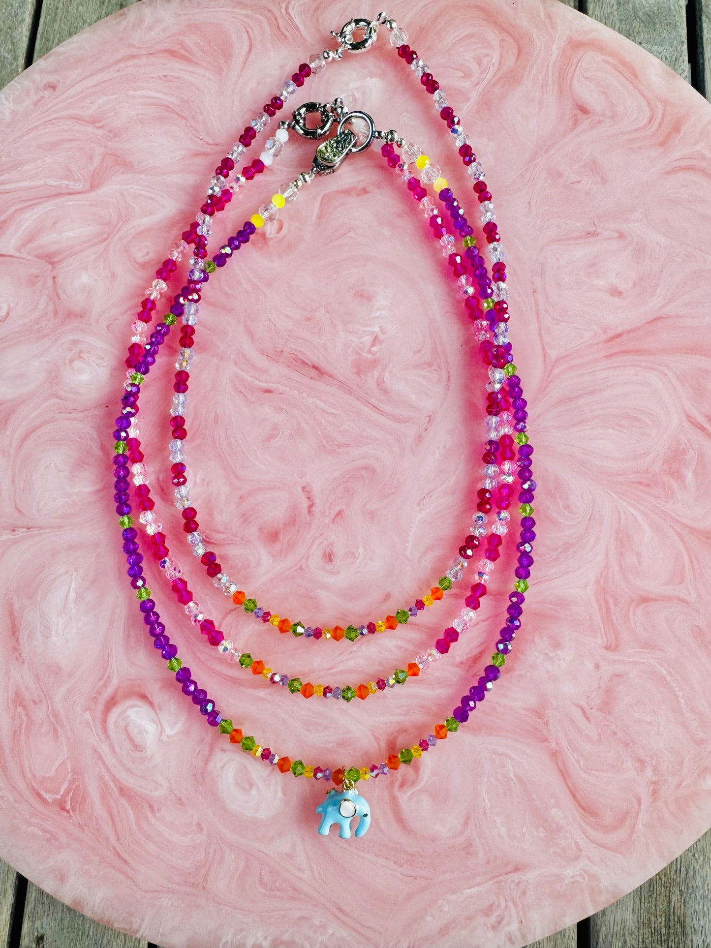 'Carnival Tide' - Handmade Necklace ft. Sparkling Czech Crystals