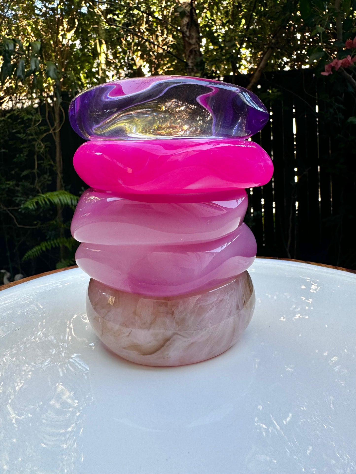 Resin Bangles - Bright Pink, Light Pink, Purple, Sand