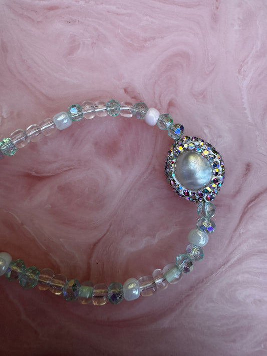 'Luminous Pearl' - Handmade Crystal Bead & Pearl Necklace