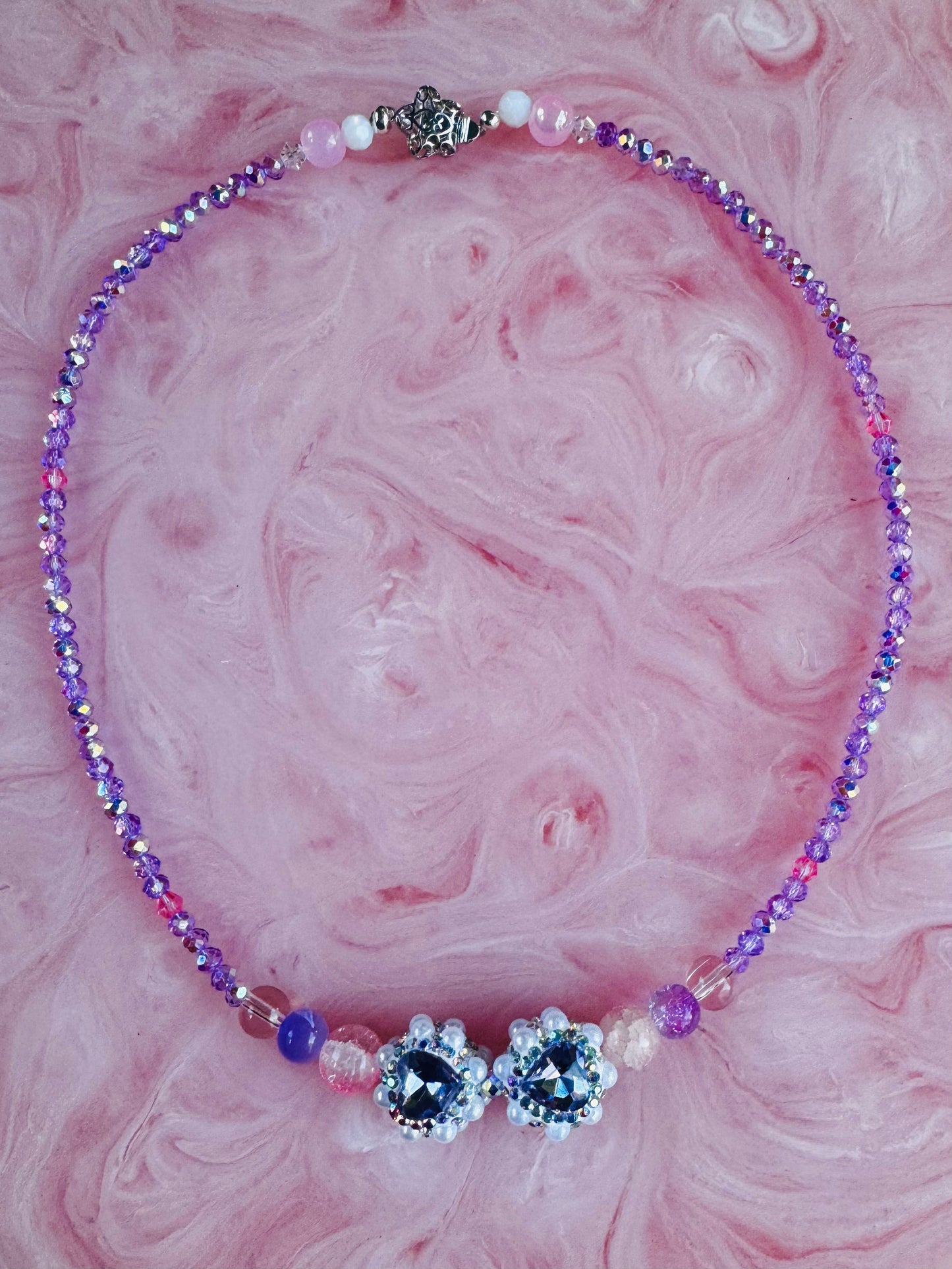 Handmade Japanese Bead & Crystal Necklace